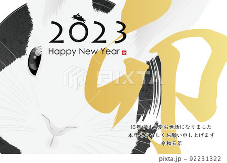 2023年卯年年賀素材 2023年卯年年賀素材 92231322