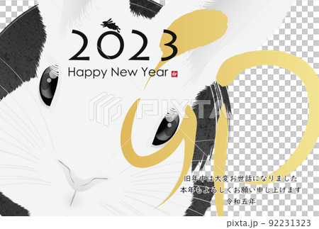 2023年卯年年賀素材 2023年卯年年賀素材 92231323