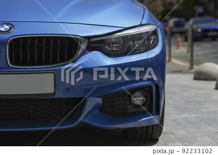 BMW car on city street, close-up 92233102