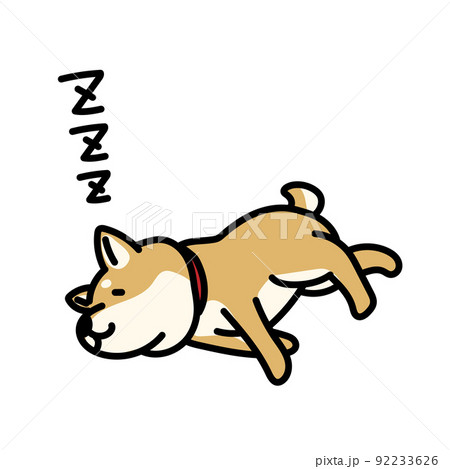 熟睡する柴犬のイラスト 熟睡する柴犬のイラスト 92233626