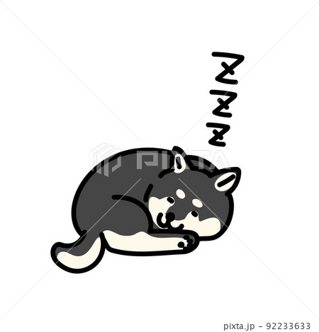 熟睡する柴犬のイラスト 熟睡する柴犬のイラスト 92233633
