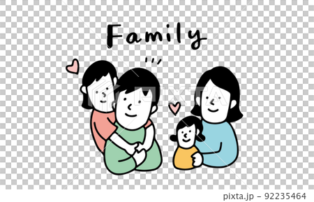 Illustration of a family of four good friends 92235464