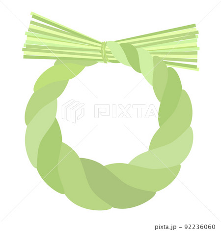 稲わらで作った正月の輪飾り。しめ飾り。 92236060