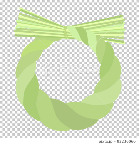 稲わらで作った正月の輪飾り。しめ飾り。 92236060