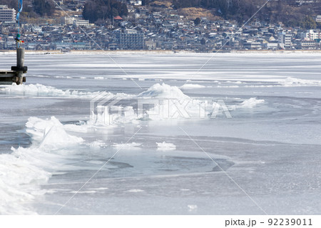 諏訪湖の御神渡 2018年 諏訪湖の御神渡 2018年 92239011