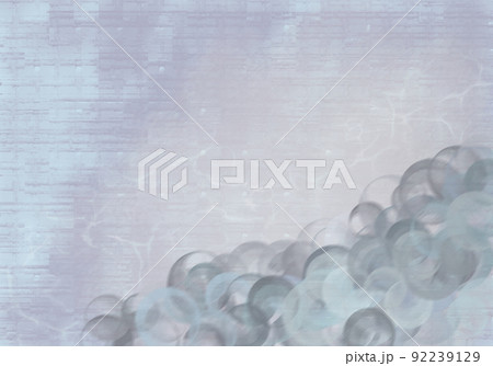 レリーフガラスの水面にびいどろ水玉レトロ背景イラスト藍鼠色 92239129
