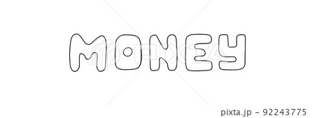 Money concept. Lettering hand drawing phrase vector. Decor banner slogan 92243775
