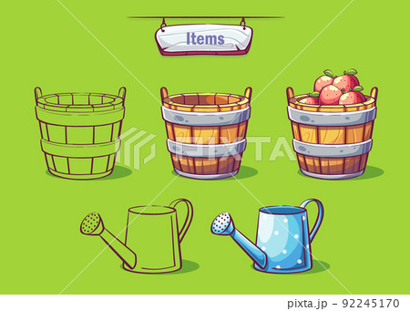 Vector background illustration the items set for Ukrainian village Vector background illustration the items set for Ukrainian village 92245170