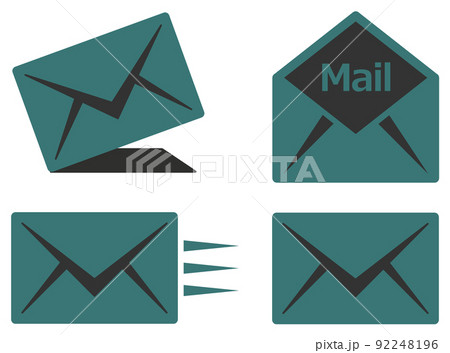 封筒のマークでメール送受信を表したアイコン 92248196