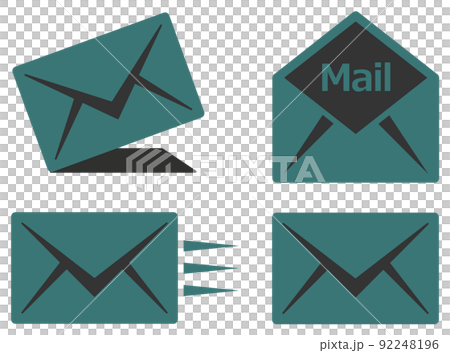封筒のマークでメール送受信を表したアイコン 92248196