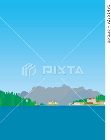 ミズリーナ湖　lago　di　misurina　ドロミーティ　dolomiti　イタリア　 92251491