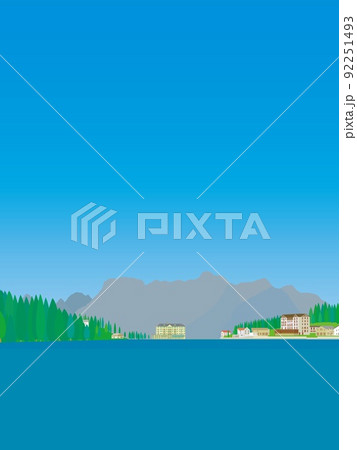 ミズリーナ湖　lago　di　misurina　ドロミーティ　dolomiti　イタリア　 92251493