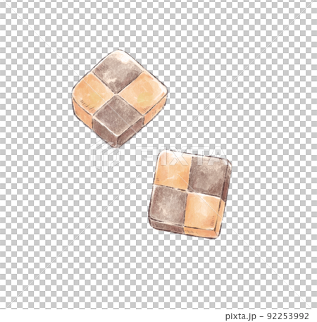 一塊方形巧克力餅乾的插圖 一塊方形巧克力餅乾的插圖 92253992