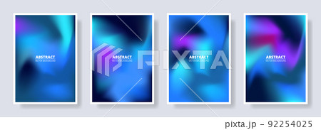 Set of abstract blurred backgrounds in blue and purple color gradient. 92254025
