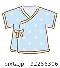 水色の短肌着　ベビー服　新生児服のベクターイラスト　単品 92256306