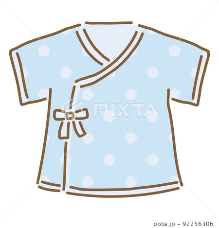水色の短肌着　ベビー服　新生児服のベクターイラスト　単品 92256306