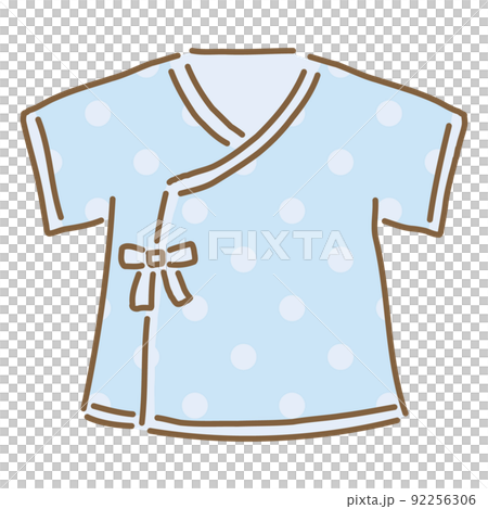 水色の短肌着　ベビー服　新生児服のベクターイラスト　単品 92256306