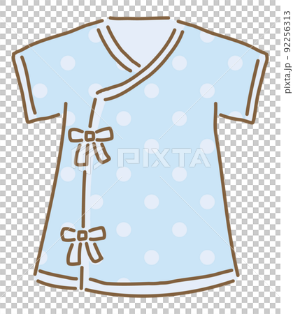 水色の長肌着　ベビー服　新生児服のベクターイラスト　単品 92256313