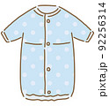 ドレスオール肌着　ベビー服　新生児服のベクターイラスト　単品 92256314