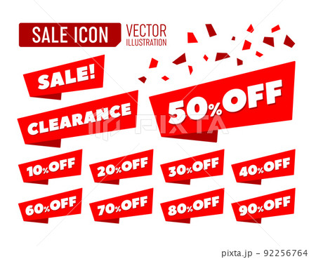 10%~90%off セールのアイコンセット 10%~90%off セールのアイコンセット 92256764