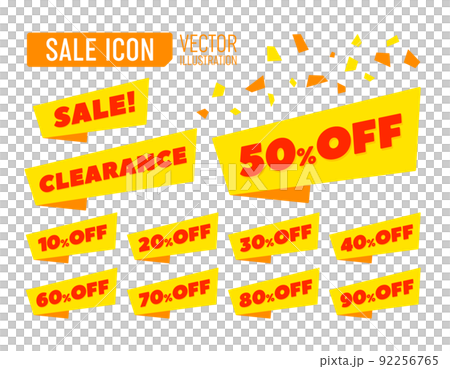 10%~90%off セールのアイコンセット 10%~90%off セールのアイコンセット 92256765