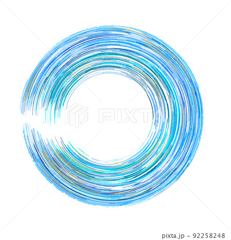 和風 円 丸 水色 イラストのイラスト素材