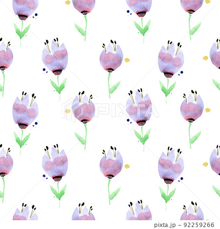 Seamless pattern with watercolor flowers. Bright, fresh and juicy. Perfect for fabric, home textile, sketchbook or notebook cover, wrapping paper, wallpaper. Seamless pattern with watercolor flowers. Bright, fresh and juicy. Perfect for fabric, home textile, sketchbook or notebook cover, wrapping paper, wallpaper. 92259266