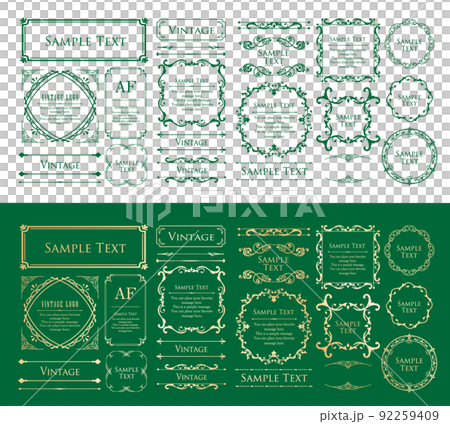Fashionable Halloween motif frame design, ivy-like pattern. 92259409