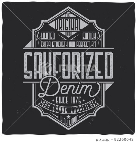 Vintage label design with lettering composition on dark background. T-shirt design. 92260045
