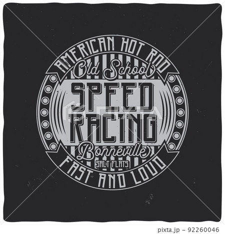 Vintage label design with lettering composition on dark background. T-shirt design. 92260046