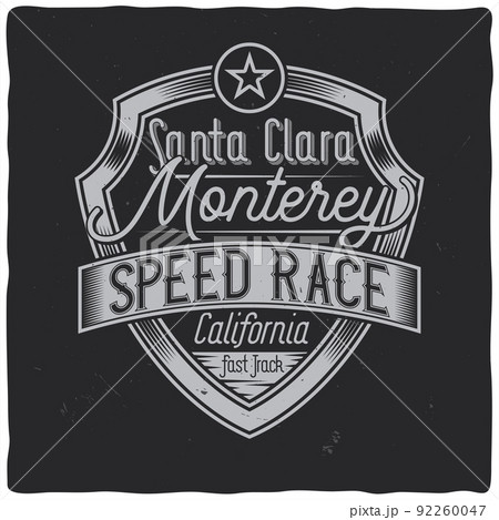 Vintage label design with lettering composition on dark background. T-shirt design. 92260047