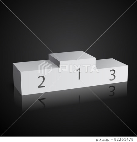 White sports winners podium on black White sports winners podium on black 92261479