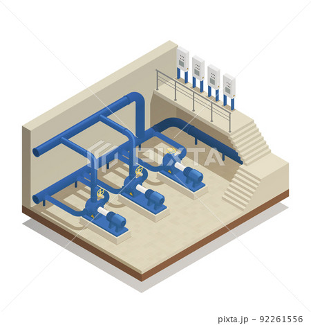 Water Cleaning System Isometric Composition Water Cleaning System Isometric Composition 92261556