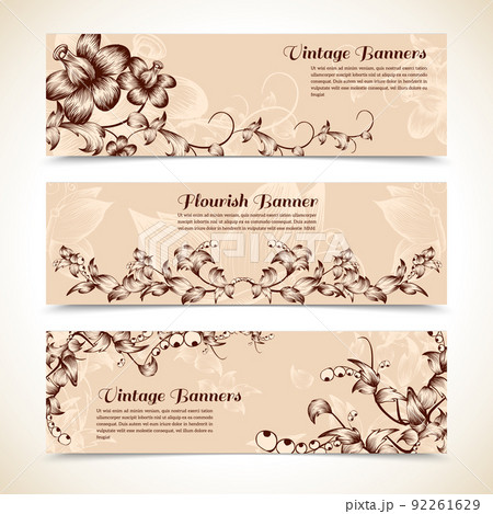 Vintage ornate flourish horizontal banner Vintage ornate flourish horizontal banner 92261629