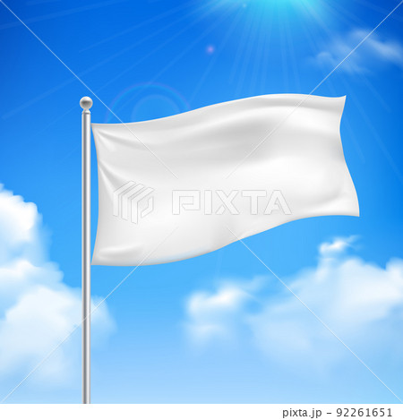White flag blue sky background poster 92261651