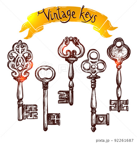 Vintage Sketch Keys 92261687