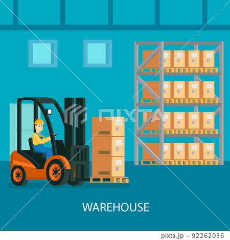 Warehouse Interior Colorful Composition Warehouse Interior Colorful Composition 92262036