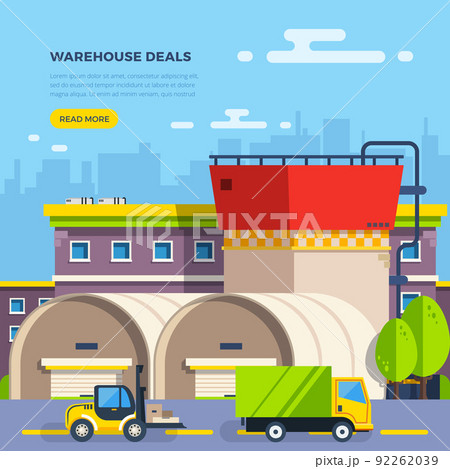 Warehouse Flat Illustration 92262039