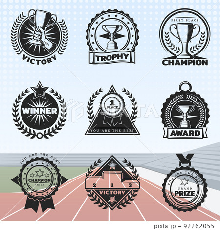 Vintage Sport Rewards Labels Set Vintage Sport Rewards Labels Set 92262055