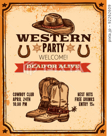Western Hand Drawn Poster 92262609