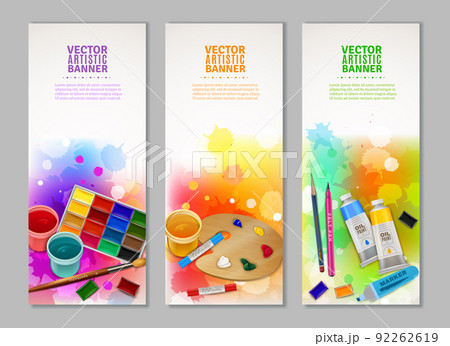 Vertical Artistic Banners Collection 92262619
