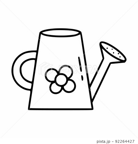 Watering can for watering garden plants. Vector illustration in doodle style. Watering can for watering garden plants. Vector illustration in doodle style. 92264427