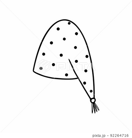 Polka-dot night cap. Vector icon in doodle style. Hand-drawn drawing. 92264716