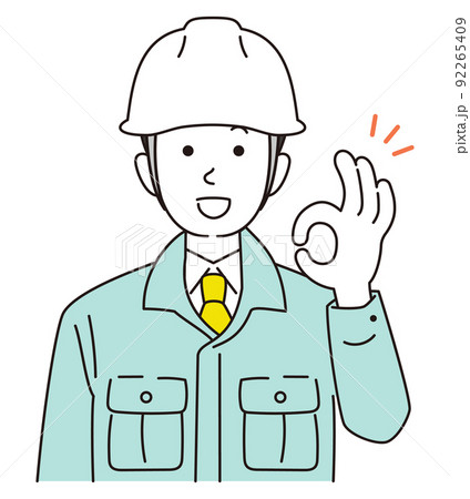 OKポーズの男性作業員 OKポーズの男性作業員 92265409