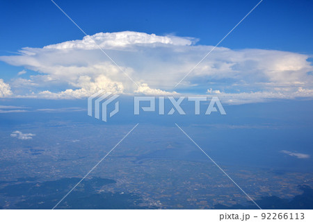 巨大積乱雲 かなとこ雲 スーパーセル 定期便旅客機より空撮 巨大積乱雲 かなとこ雲 スーパーセル 定期便旅客機より空撮 92266113