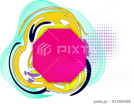 Color Liquid Wave flow frame. Abstract colorful shape. 92266486