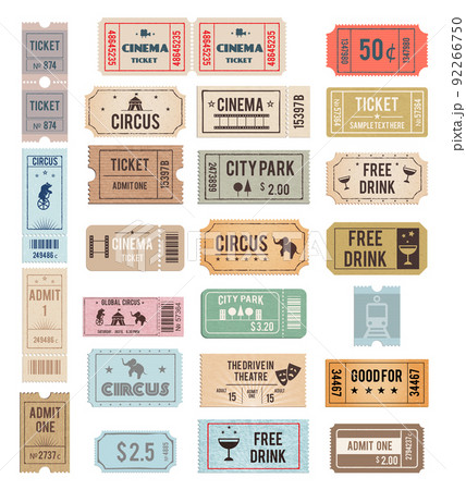 vector vintage tickets 92266750