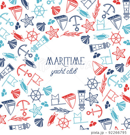 Hand Drawn Marine Background Hand Drawn Marine Background 92266795