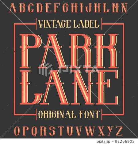 Vintage label typeface 92266905