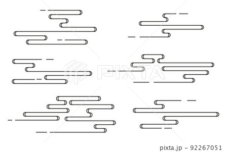 Asian Chinese clouds set. Traditional oriental asian flat design elements. Outline vector illustration Asian Chinese clouds set. Traditional oriental asian flat design elements. Outline vector illustration 92267051
